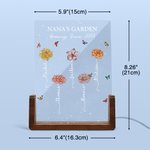 Personalized 1-12 Birth Flower Acrylic LED Night Light with Wooden Base Home Decor Mother's Day Birthday Gift for Grandma Mom