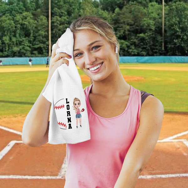 Spersonalizowany superchłonny ręcznik sportowy waflowy z imieniem i wiszącym klipsem Urodzinowy prezent drużynowy dla miłośnika sportów piłkarskich