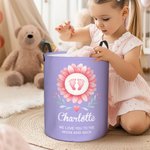 Cestino portabiancheria impermeabile personalizzato con nome e informazioni sulla nascita Baby Shower Regalo di inaugurazione per bambini e famiglia