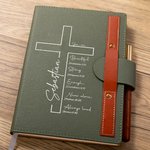 Personalizada Cruz Nombre Biblia Versículo A5 Cuaderno rayado con Bolígrafo Loop Iglesia Estudio Cumpleaños Religioso Regalo para Familia Amigos Cristiano