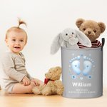 Cestino portabiancheria impermeabile personalizzato con nome e informazioni sulla nascita Baby Shower Regalo di inaugurazione per bambini e famiglia