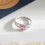Personalized Square Birthstone Zircon Ring with Engraved Name and Year Graduation Gift for Graduates