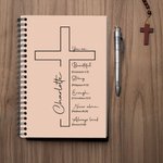 Personalised Cross Bible Verse A5 Spiral Notebook with Name and 120 Pages Paper Birthday Religious Baptism Gift for Family Friends Christians