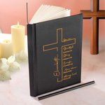 Personalized Bible Verse Cross A5 Notebook with Name and 200 Lined Pages Baptism Graduation Birthday Gift for Christian Office Worker