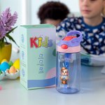 Personalisierte 3D Cartoon Blumentopf Junge Mädchen 16 oz Kind Wasserflasche mit Griff und Stroh zurück zu Schule Ostern Geburtstag Geschenk für Kinder