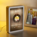 Personlig musikspelare Fotodesign LED-fotoram Spegel med namn Datum Text Skrivbordsinredning Jubileum Födelsedagspresent för par Familj