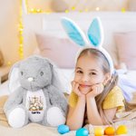 Personalisierte Ostereier Blumen Kreuz niedlich Plüsch Hase Stofftier Spielzeug mit Namen Ostern Baby Dusche Geburtstag Geschenk für Kinder