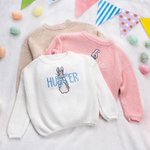 Personalizado lindo Peter Rabbit Pascua Conejito Bordado Suéter de punto con nombre Cumpleaños Pascua Regalo para Niños Niñas