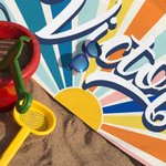Personalized Multicolor Oversized Quick Dry Sun Reflection Name Beach Towel Travel Essential Birthday Gift for Family Friend
