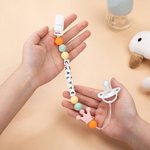 Personlig smokkholder med smokkholder med navn og perlekjede med smokk Kjede Bursdagsgave til baby shower for nyfødte