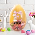 Spersonalizowane jajko wielkanocne Cute Bunny Bow Initial Fillable Jumbo Easter Egg z imieniem Party Favor Egg Hunting Easter Hamper Gift for Boys Girls