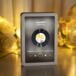 Personlig musikspelare Fotodesign LED-fotoram Spegel med namn Datum Text Skrivbordsinredning Jubileum Födelsedagspresent för par Familj