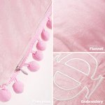 Funda de cojín lumbar de terciopelo con bordado de letras griegas de hermandad de mujeres personalizada con flecos de pompones para regalo de cumpleaños para amiga | Callie × Affinity Licensing