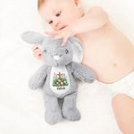 Personalisierte Ostereier Blumen Kreuz niedlich Plüsch Hase Stofftier Spielzeug mit Namen Ostern Baby Dusche Geburtstag Geschenk für Kinder