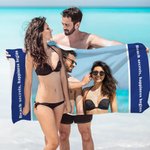 Toalla de playa de gran tamaño y secado rápido personalizada con foto multicolor y texto Vacaciones de verano Viaje Imprescindible Fiesta en la playa Regalo para la familia Niños