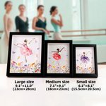 Personlig balettflicka Skuggbox i trä Fotoram Tävlingsnål Förvaring med namn och födelseblomma Födelsedagspresent för ballerina