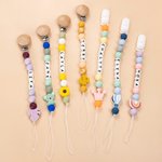 Personlig smokkholder med smokkholder med navn og perlekjede med smokk Kjede Bursdagsgave til baby shower for nyfødte