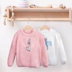 Personalizado lindo Peter Rabbit Pascua Conejito Bordado Suéter de punto con nombre Cumpleaños Pascua Regalo para Niños Niñas