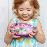 Spersonalizowane jajko wielkanocne Cute Bunny Bow Initial Fillable Jumbo Easter Egg z imieniem Party Favor Egg Hunting Easter Hamper Gift for Boys Girls
