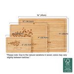 Planche à découper en bambou gravée au nom de l'arbre de l'amour avec rainure pour le jus de fruit Cadeau de mariage de pendaison de crémaillère pour couple