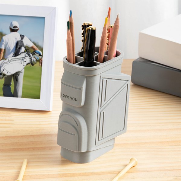 Personalisierte 3D-Druck Golf Tasche Pen Holder Desk Organizer mit Text Bürozubehör Dekoration Geburtstag Geschenk für Golfliebhaber