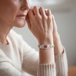Bracelet d'alerte médicale d'urgence détachable avec texte gravé Cadeau d'anniversaire de la fête des mères pour les femmes