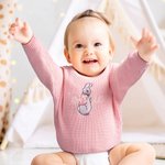 Personalizado lindo Peter Rabbit Pascua Conejito Bordado Suéter de punto con nombre Cumpleaños Pascua Regalo para Niños Niñas