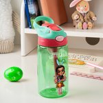 Personalisierte 3D Cartoon Blumentopf Junge Mädchen 16 oz Kind Wasserflasche mit Griff und Stroh zurück zu Schule Ostern Geburtstag Geschenk für Kinder