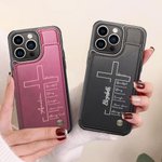 Personalisierte Kreuz Bibel Leder Flip Wallet Handyhülle für iPhone mit Namen RFID-Blockierung Karteninhaber Taufe Geburtstag Geschenk für Christen