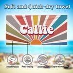 Personalized Multicolor Oversized Quick Dry Sun Reflection Name Beach Towel Travel Essential Birthday Gift for Family Friend
