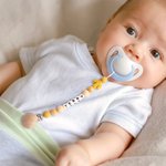 Personlig smokkholder med smokkholder med navn og perlekjede med smokk Kjede Bursdagsgave til baby shower for nyfødte
