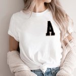 Personalized Multicolor Leopard Print Initial Number Soft Crewneck T-shirt Sweatshirt Birthday Appreciation Gift for Family Friends