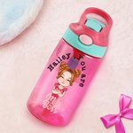 Personalized Cartoon Mini Boss Character Name 16 oz Kid Water Bottle with Straw and Spill-Proof Lid Back to School Birthday Gift for Girls Boys