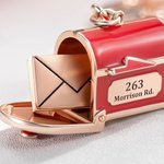 Personalized Openable Love Mail Mailbox Design Bag Charm Keychain with Love Letter and Engraved Text Valentine's Day Anniversary Gift for Couple