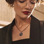 Personalised Punk Cross Compass Photo Projection Necklace Gothic Style Jewellery Anniversary Birthday Gift for Family Friends Rock Lovers