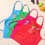 Personalized Cartoon Character Mini Boss Birth Flower Adjustable Apron Chef Hat Set with Pocket Cooking Baking Accessories Birthday Gift for Kids