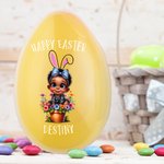 Spersonalizowana doniczka wielkanocna Happy Easter Flower Baby Easter Egg z imieniem i nazwiskiem Wielkanocny prezent na imprezę dla dzieci