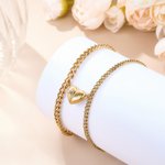 Personalized Heart-shaped Pendant Matching Magnetic Bracelet with Engraved Initial Birthday Valentine's Day Anniversary Gift for Couples Friends