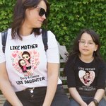 Personalized Love Flower Hug Cartoon Characters 100% Cotton Baby Bodysuit T-shirt Parent-child Set with Name First Mother's Day Gift for Mom Kids