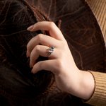 Personalized Simple Line Design Turquoise Ring with Initial Western Culture Jewelry Birthday Gift for Women Cowgirl Lovers