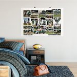 Personalisierte Fußball Basketball Jubel Foto Collage Leinwand Gemälde mit Team Name Geburtstag Home Decor Geschenk für Sport Trainer