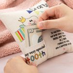Personalized Cute Childlike Crown Cane Tooth Fairy Pillow with Name and Pocket First Tooth Lost Birthday Gift for Boys Girls