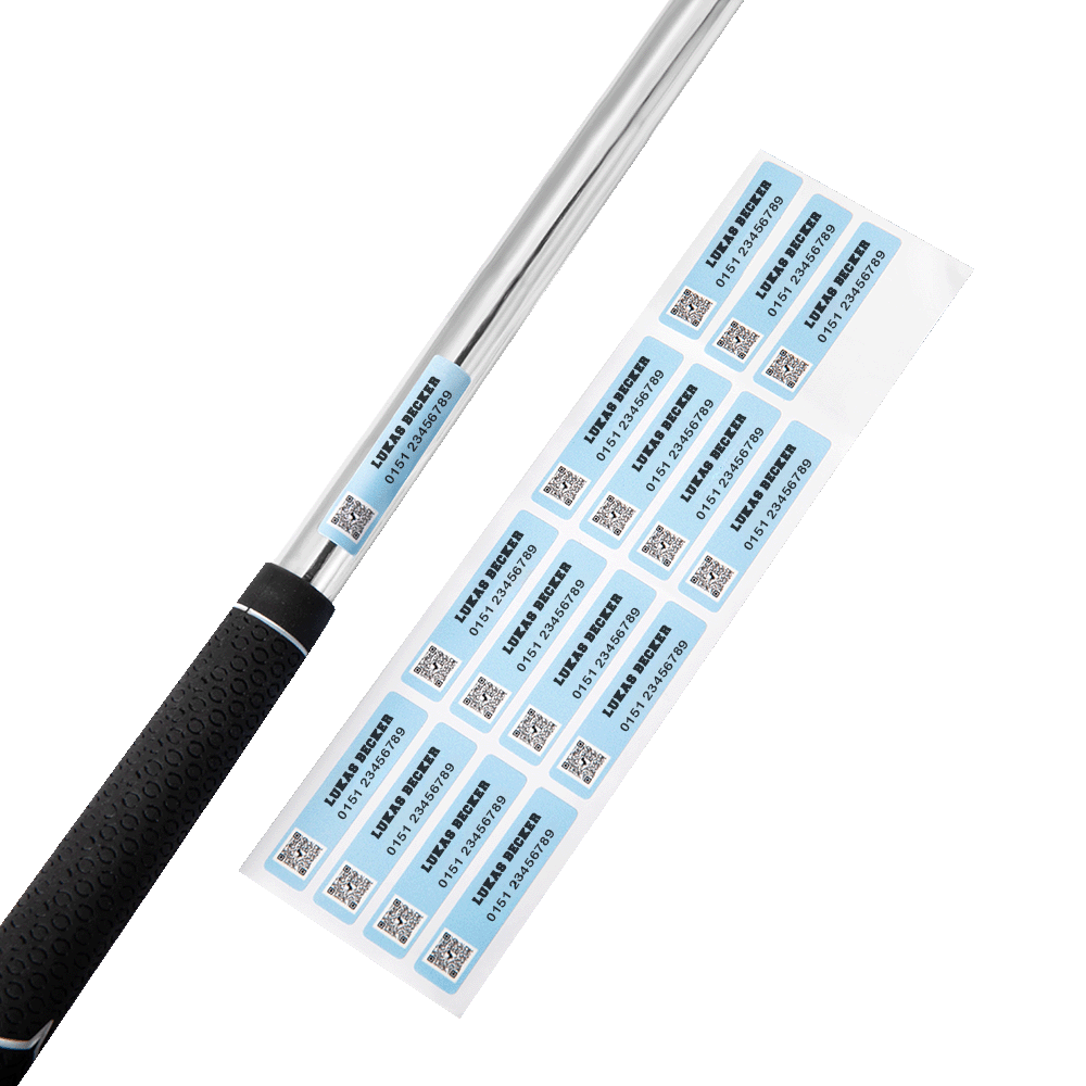 Personalisierte Mehrfarbige Wasserdichte Vinyl-Aufkleber 16er Set mit Namen Nummern Golf Tennis Badminton Club Etiketten Geschenk für Golfliebhaber