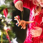Ornement de Noël Modèle Dinosaure Décor Personnalisé avec Année et Gravure de Nom Cadeau d'Anniversaire de Noël pour Enfants