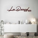 Panneau en Métal Personnalisé avec Nom de Famille et Année Décoration Murale Cadeau Mariage Anniversaire Emménagement pour Famille Couple