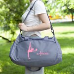 Borsa da viaggio capiente impermeabile personalizzato con nome e sagome di ginnastica ritmica regalo di compleanno per amanti della ginnastica