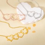 Collar con colgante en forma de corazón personalizado con 1-8 nombres de familiares joyería regalo de cumpleaños o Día de la Madre para mujeres