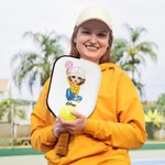 Personlig tecknad flicka med dragkedja Pickleball Paddle Skyddshölje med namn och hängande klämma Sporttillbehör Födelsedagspresent för Pickleball-älskare