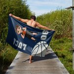 Telo mare assorbente personalizzato con nome e numero essenziale per vacanze al mare regalo per amanti di basket e pallavolo