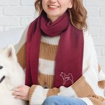 Personalizada mascota perro gato silueta super suave cálido chal bufanda con nombre bordado accesorio de moda cumpleaños regalo de Navidad para la pareja amante de las mascotas